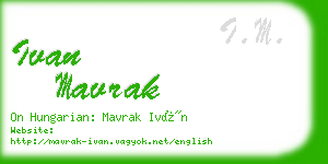 ivan mavrak business card